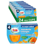 Dole Mandarin Oranges in 100% Juice Snacks, 4oz 12 Cups, Gluten & Dairy Free, Bulk Lunch