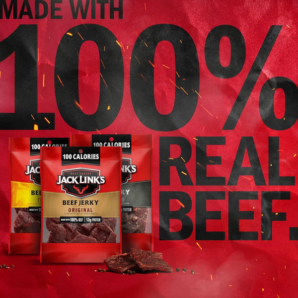Jack Link's Beef Jerky Variety Pack with 100% Real Beef, 15 Packs, 1.25 oz Bags