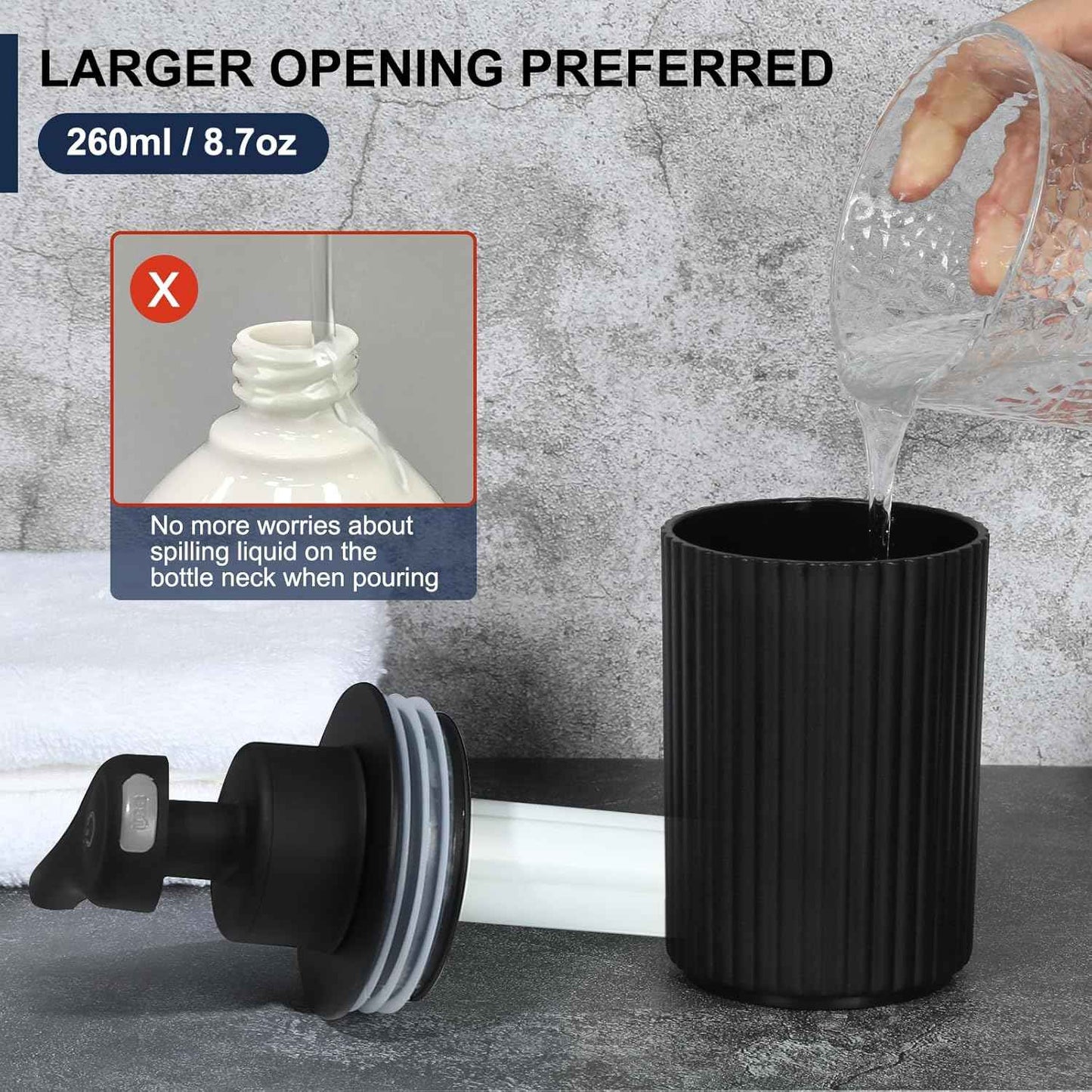 Automatic Soap Dispenser Liquid Touchless: 9oz Black Plastic - Rechargeable Electric Smart 3 Level Adjustable Auto Hand Soap Dispenser - Dish Bathroom Kitchen