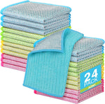 AIDEA Non Scratch Wire Dishcloth 24PK, Wire Dishwashing Rag for Wet and Dry, Dish Cloths for Washing Dishes, Cleaning Pads Steel Scrubber for Cookware, Sinks, Dishes, Stove Tops, 7"×8"