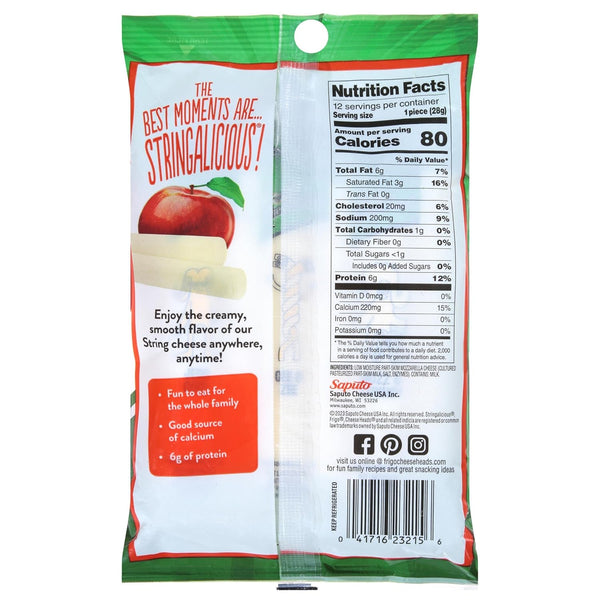 Frigo® Cheese Heads® Original Mozzarella String Cheese Snacks, 12 oz, 12 Count
