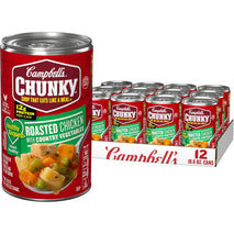 Campbell's Chunky Healthy Request Roasted Chicken Soup, 12-Pack, 18.6 Oz Cans with Vegetables