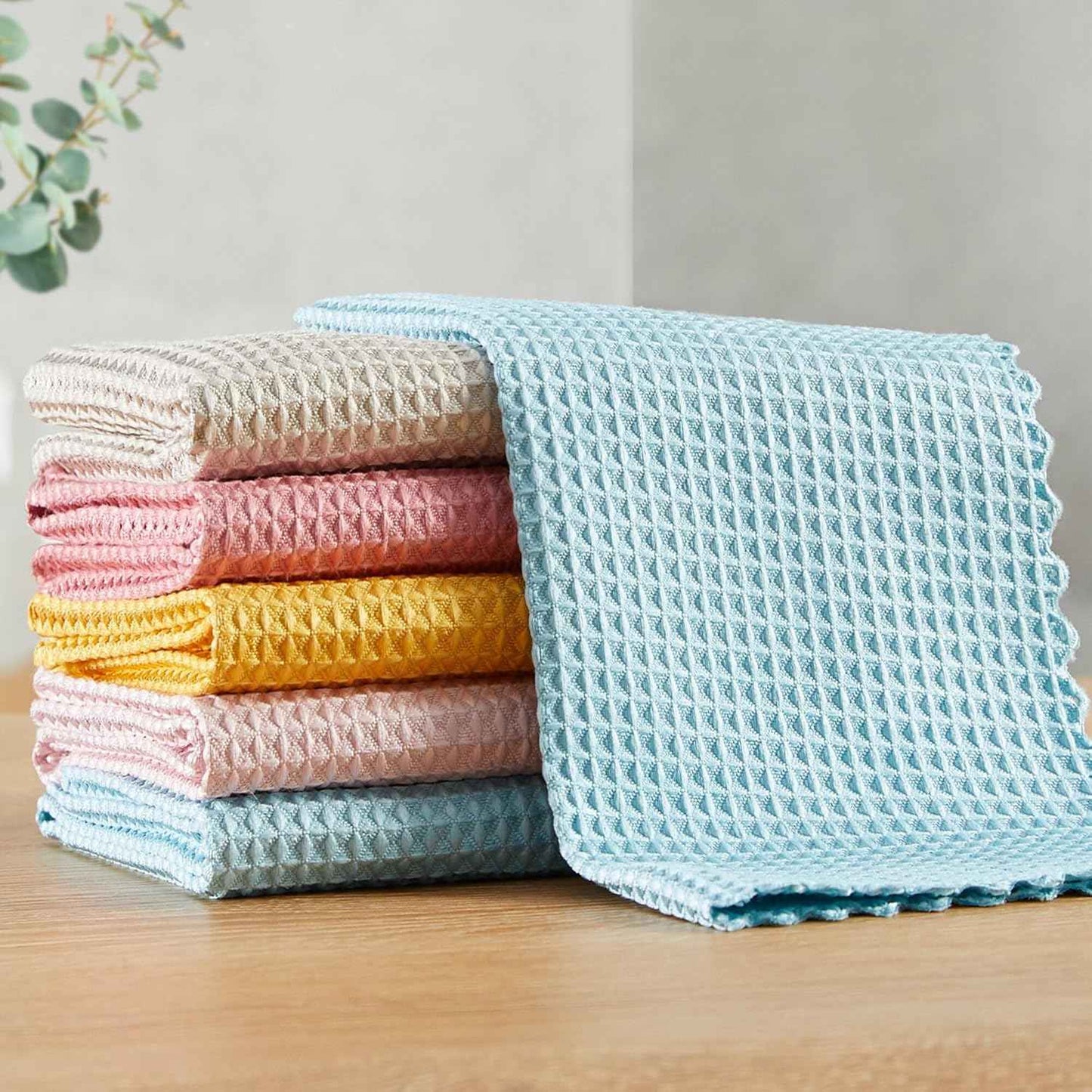 JOYMOOP 18 Pack Microfiber Cleaning Cloth, Kitchen Towels for Dish Drying Washing, Absorbent Streak Free Lint Free Rags for Cleaning, Reusable and Washable Towels - 10" x 10"