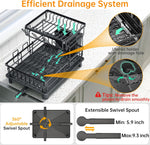 Compact 2 Tier Dish Drying Rack for Kitchen Counter