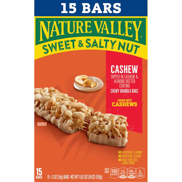 Nature Valley Sweet and Salty Nut Granola Bars, 15 Bars, 18 oz