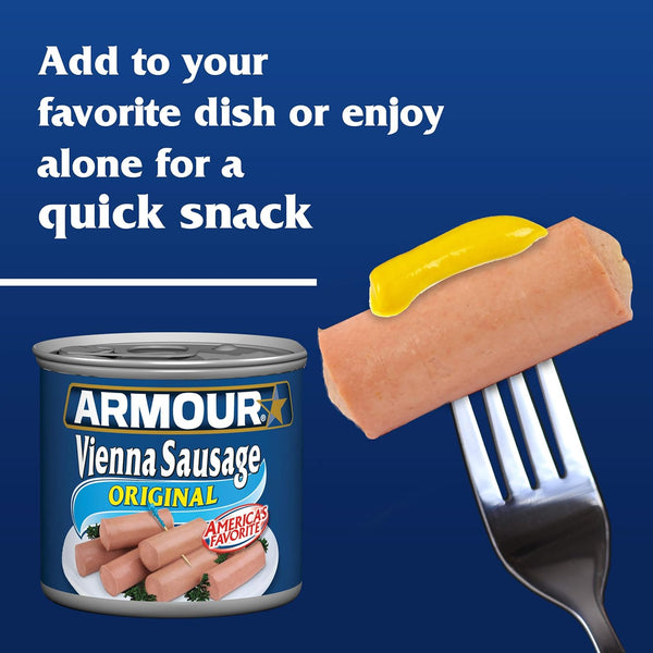 Armour Star Original Vienna Canned Sausage, 4.6 oz, Gluten-Free, Pack of 6
