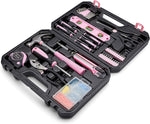Amazon Basics 142-Piece Household Tool Kit for Home Repair, Hand Tools with Storage Case, 13.39 x 9.25 x 2.95 inch, Pink