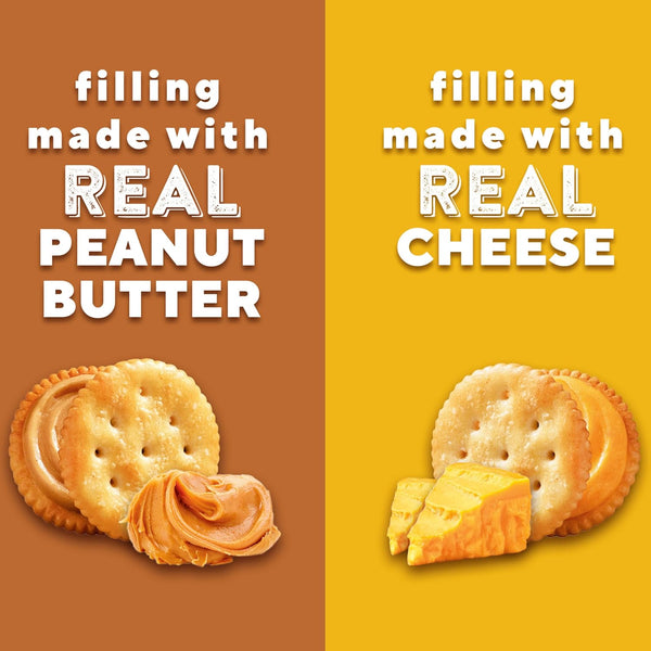 RITZ Peanut Butter and Cheese Sandwich Crackers Variety Pack, 32 Snack Packs