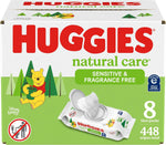 Huggies Natural Care Sensitive Baby Wipes, Unscented, Hypoallergenic, 6 Flip-Top Packs (288 Wipes Total)