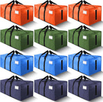 Heavy Duty Moving Bags with Strong Zipper and Handles - 8 Pack - Semi-Transparent