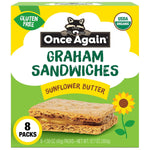 Once Again Peanut Butter Crackers Graham Sandwiches - Gluten Free Graham Crackers with Organic Peanut Butter Filling - Vegan, Organic Snacks for Kids - Lunch Snacks Individually Wrapped, 8 Count