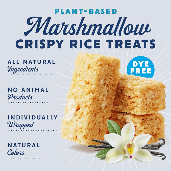 GoodMallow Vegan Rice Crispy Individually Wrapped Box of 8, Kosher, Gluten Free, Dairy Free Snacks