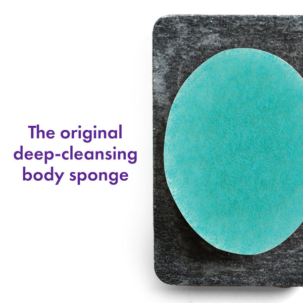 dermatologist-developed buf-puf body sponge, gentle exfoliating bath sponge, reusable, 1 count