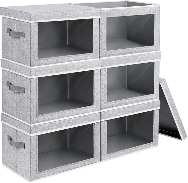 Storage bins with lids for home and office organization