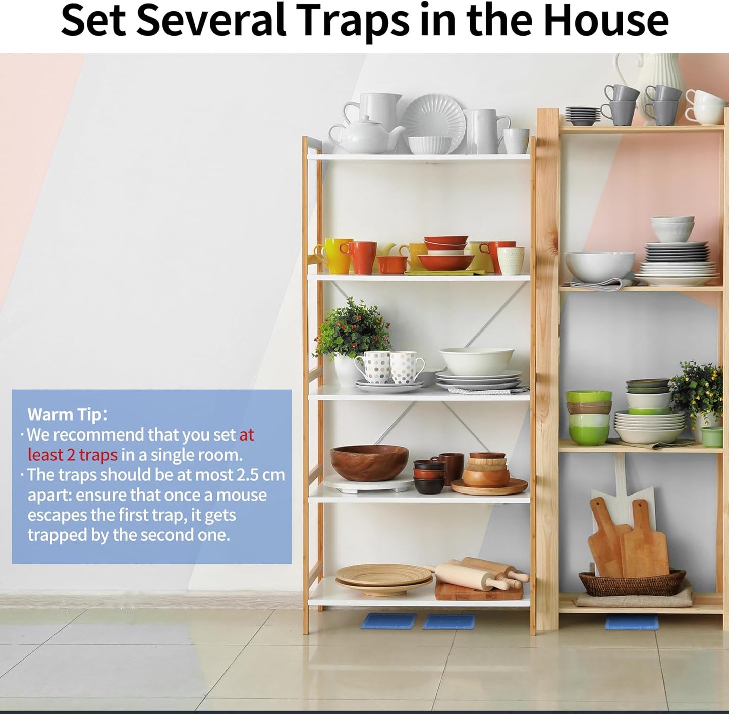 LULUCATCH Mouse & Insect Traps 12 Pack, Heavier Sticky Traps with Non-Toxic Glue for Small Mice & Insects. Sticky Mouse Traps Indoor, Easy to Set, Pet Safe Pest Control