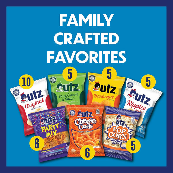 Utz Snack Variety Pack Individual Snacks for Travel and Vending