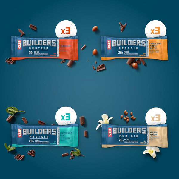 CLIF BUILDERS Plant Based Protein Bars Variety Pack 12 Count