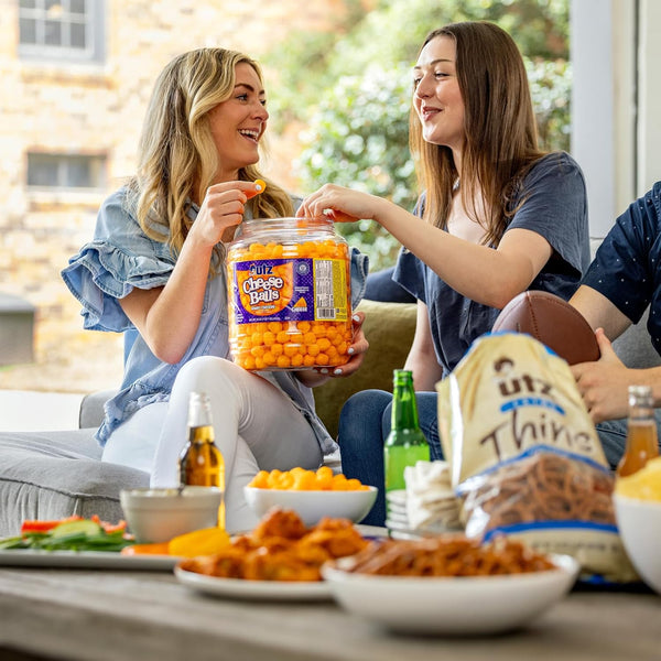 Utz Cheese Balls Barrel, 36.5 Oz, Reusable Container, Gluten Free