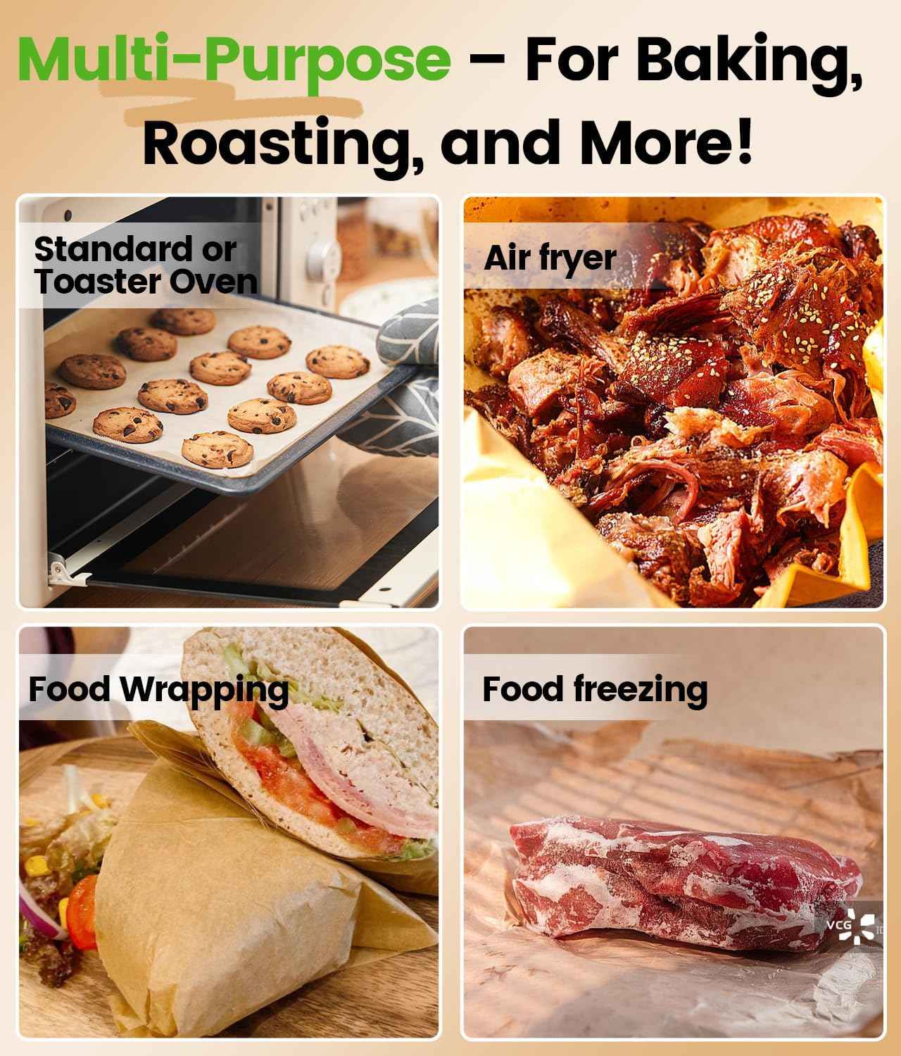 200 PCS Unbleached Parchment Paper Sheets for Baking 12x16 Inches, Non-Stick and Non-Toxic Pre-cut Parchment Sheets for Oven, Cooking, Grilling, Air Fryer and Steaming - Fit for Half Sheet Pans