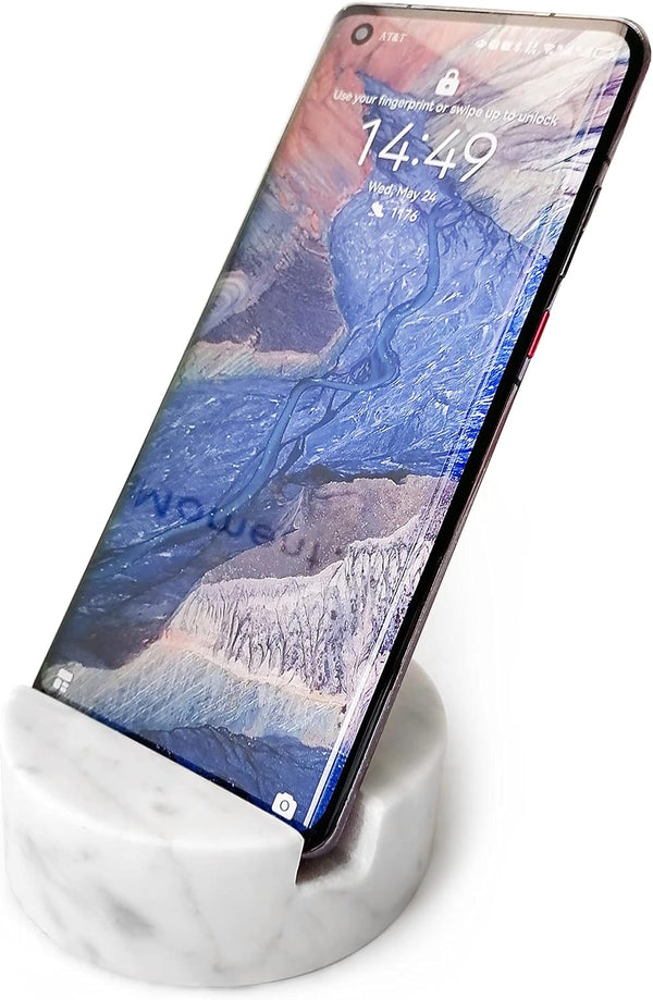 Luxurious Marble Cell Phone Stand Holder for Desk, Countertop, and Table