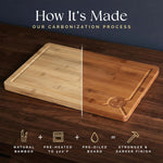 Carbonized Bamboo 3-Piece Cutting Board Set for Kitchen