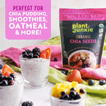 Plant Junkie Organic Chia Seeds, 8oz, USDA Organic, Non-GMO, Gluten Free, Kosher, 37% DV of Fiber