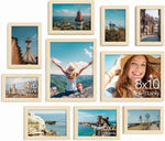 Vittanly 10 Pack Picture Frames Collage Wall Decor, Gallery Wall Frame Set for Wall or Tabletop Display, Engineered Wood and Shatter-resistant Plexiglass, Multi Sizes with 8x10, 5x7, 4x6 Frames, Black