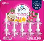 Glade PlugIns Refills Air Freshener, Scented and Essential Oils for Home and Bathroom, Aqua Waves, 6.7 Fl Oz, 10 Count