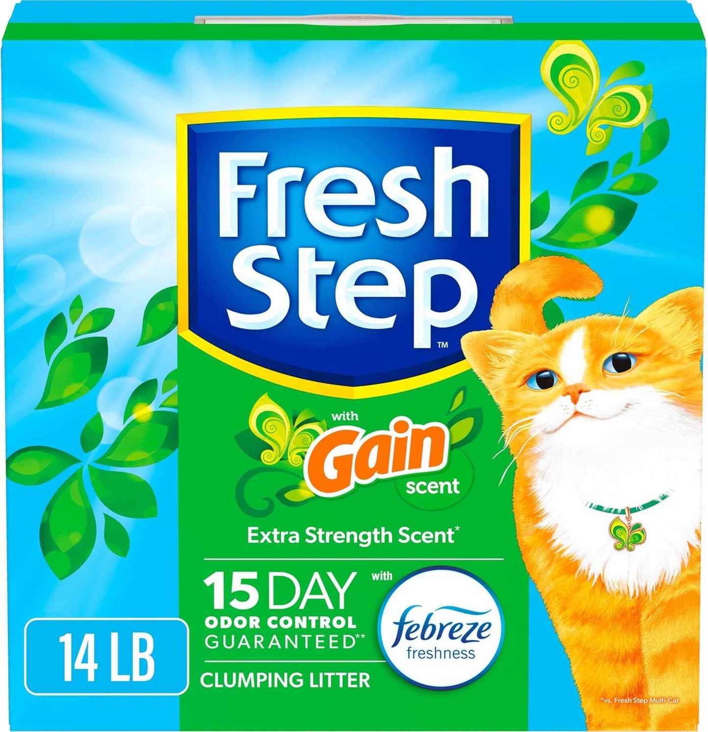Fresh Step Clumping Cat Litter, Multi-Cat, Long Lasting Odor Control Kitty Litter with Activated Charcoal, Low Dust Formula, 14 lb