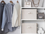 StorageWorks Fabric Storage Bins with Lid, Decorative Storage Boxes for Shelves and Closets