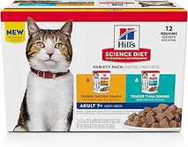 hills science diet senior adult 7+ premium nutrition wet cat food variety pack chicken tuna stew
