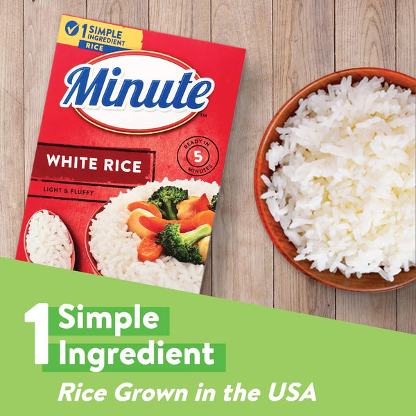 Minute Instant White Rice, 72-Ounce Box, Light and Fluffy, Gluten-Free, Non-GMO, Quick Dinner Meals