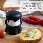 OTOTO garlic crusher and mincer for ginger, nuts, chili, herbs and goth kitchen gifts with twist top manual press peeler