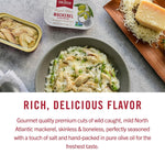 King Oscar skinless boneless wild caught mackerel in olive oil, 4.05 ounce can, pack of 6