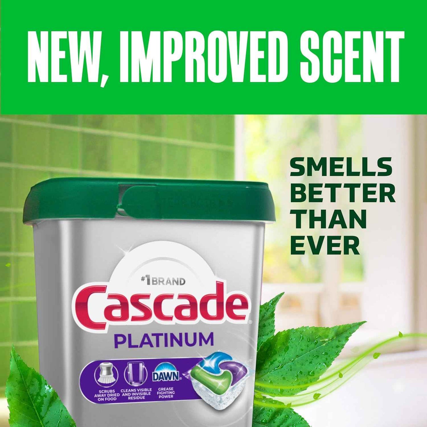 Cascade Platinum Dishwasher Pods, Dishwasher Detergent, Dish Detergent Soap, Fresh, 71 count