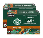 Starbucks House Blend Coffee K-Cup Pods, medium roast Arabica coffee, 10-count, 2-box pack