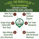 Organic Mushroom Coffee Pods with Lion's Mane, Reishi, Cordyceps, Turkey Tail, and Chaga Mushrooms