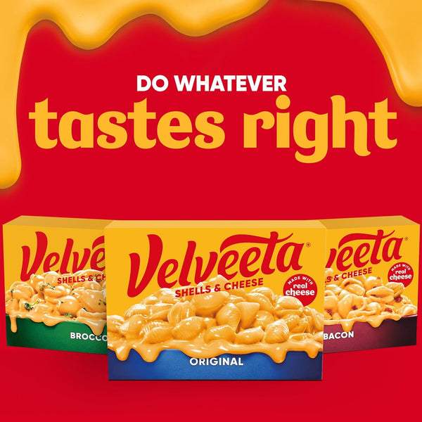 Velveeta Shells and Cheese Mac, Easy Dinner or Sides, Original Flavor, Real Cheese, 12 oz