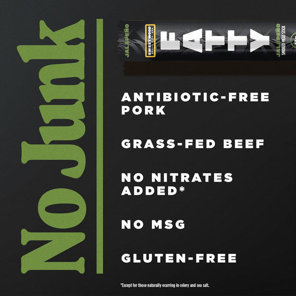 Grass Fed Beef and Pork Meat Sticks, 13g Protein Per Stick, Jalapeno, 2 oz. (Pack of 5)
