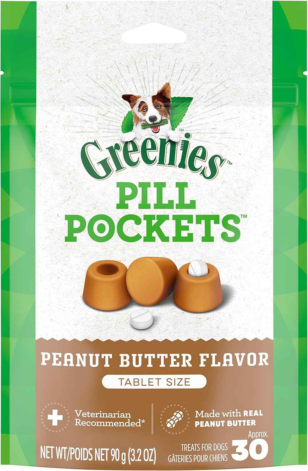 Greenies Pill Pockets for Dogs Large Size, Soft Dog Treats, Chicken Flavor, 15.8 oz. Pouch (60 Treats)