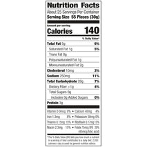 Goldfish cheddar cheese crackers, 27.3 oz carton, 100% real cheese, plant-based colors, 55 pieces per serving