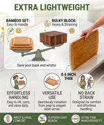 Luxury XL Bamboo Cutting Board Set of 3 with Vertical Grain Strength Technology