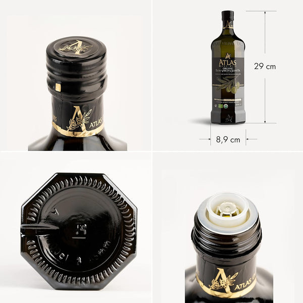 Atlas 1 LT Moroccan organic cold-pressed extra virgin olive oil with polyphenol rich, newly harvested, unprocessed from single family farm