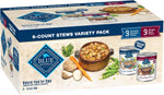 blue buffalo blue's stew grain-free wet dog food, hearty beef and country chicken variety pack, 12.5-oz cans, 6 count