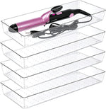 4 pack clear plastic drawer organizer trays for storage and organization