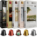 Organic USDA Café Romano Coffee Aluminum Espresso Pods Variety Pack for Nespresso Original Machine