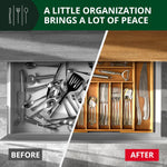 Luxury Bamboo Kitchen Drawer Organizer with Adjustable Storage