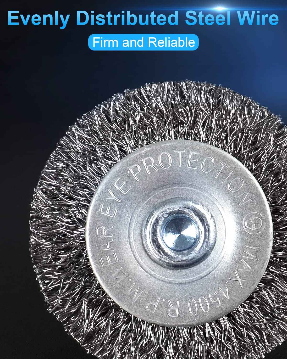 Rocaris 6 Pack Carbon Steel Wire Wheel and Pen Brush Set with 1/4-Inch Hex Shank for Rust Removal, Corrosion and Scrub Surfaces