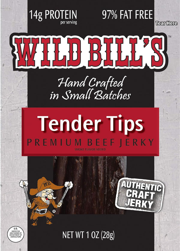 Wild Bills Hickory Smoked Beef Jerky Strips, 30-Count, 15-Ounce