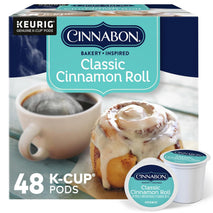Cinnabon Classic Cinnamon Roll Keurig K-Cup Pods, Light Roast Coffee, 48 Count, Orthodox Union Kosher